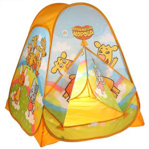 Палатка детская игровая Оранжевая корова 81х90х81см, в сумке Играем вместе в кор.24шт