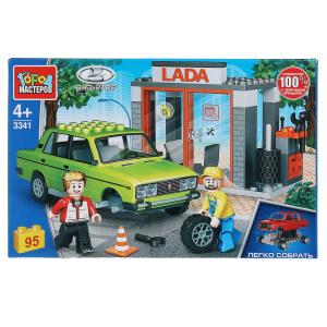LADA конструктор lada-2106 в автосервисе, 95 дет. Город мастеров в кор.36шт