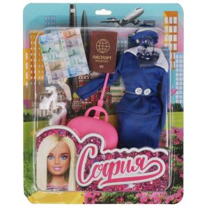 Аксессуары для кукол 29 см набор акс для Софии стюардесса, блистер КАРАПУЗ в кор.72шт