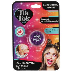 Гель-блестки для тела и волос, фиолетовые, 5 г. TIK TOK GIRL в кор.30*12шт