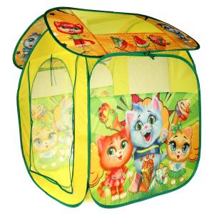Палатка детская игровая коты, 83х80х105см, в сумке Играем вместе в кор.24шт