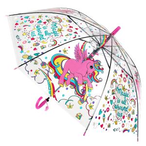 Зонт детский r-50см, прозрачный, полуавтомат ИГРАЕМ ВМЕСТЕ в кор.5*12шт