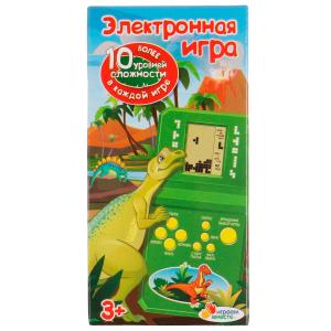 Электронная логическая игра динозавр, кор.12,5*6,5*2,5см ИГРАЕМ ВМЕСТЕ в кор.2*144шт