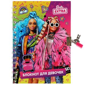 Блокнот Барби с замочком, а5, 50л, barbie extra Умка в кор.100шт