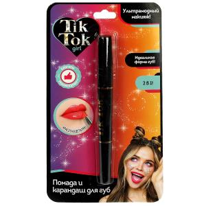 Помада и карандаш для губ, 2 в 1 цвет: бежевый TIK TOK GIRL в кор.60*12шт