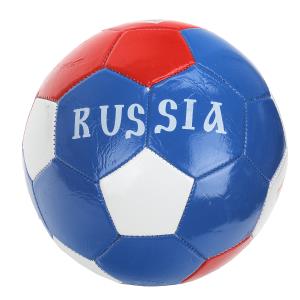 Мяч футбольный россия, пвх 1 слой, 5 р., камера рез., маш.обр. в кор.50шт
