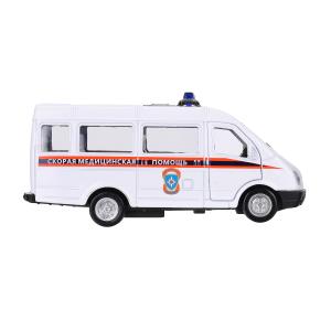 Машина металл ГАЗ -3221 "газель" 12,2 см, СКОРАЯ, дв, инер, кор. Технопарк в кор.2*36шт