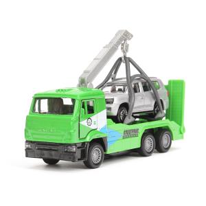 Машина металл KAMAZ ЭВАКУАТОР, 12 см, дв., подв.дет., инер.+машина 7,5 см Технопарк в кор.2*24шт