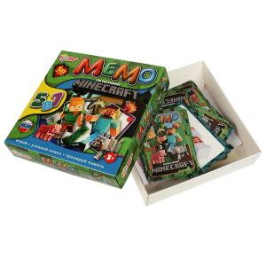 По мотивам Майнкрафт. Мемо 5в1. Настольная игра. 50 карточек.155х155х35мм. Умные игры в кор.50шт