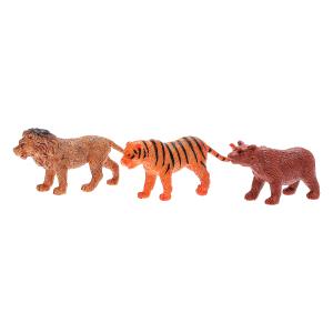 Игрушки пластизоль набор животных 6 диких и 6 домашних в пак. ИГРАЕМ ВМЕСТЕ в кор.6*24наб