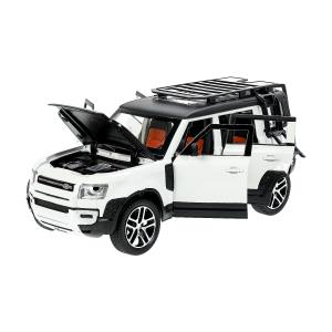 Машина металл свет-звук land rover DEFENDER, 21см, двери, инерц, белый, кор Технопарк в кор.18шт