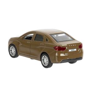 Машина металл LADA vesta 11,5 см, двери, коричневый, кор. Технопарк в кор.2*36шт