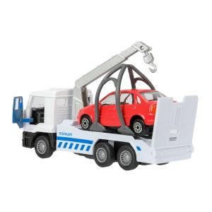 Машина металл KAMAZ ЭВАКУАТОР, 12 см, дв., инерц.+ машинка 7,5 см, кор. Технопарк в кор.2*24шт