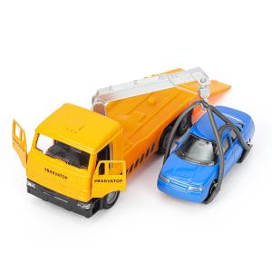 Машина металл KAMAZ ЭВАКУАТОР, 12 см,дв.,подв.дет.,инер.+машина 7,5 см, кор. Технопарк в кор.2*24шт