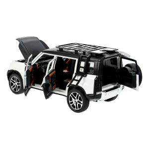 Машина металл свет-звук land rover DEFENDER, 21см, двери, инерц, белый, кор Технопарк в кор.18шт