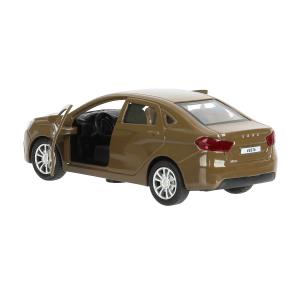 Машина металл LADA vesta 11,5 см, двери, коричневый, кор. Технопарк в кор.2*36шт