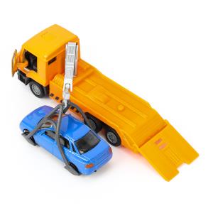 Машина металл KAMAZ ЭВАКУАТОР, 12 см,дв.,подв.дет.,инер.+машина 7,5 см, кор. Технопарк в кор.2*24шт