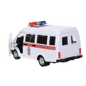Машина металл ГАЗ -3221 "газель" 12,2 см, СКОРАЯ, дв, инер, кор. Технопарк в кор.2*36шт