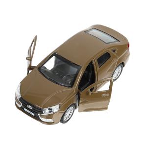 Машина металл LADA vesta 11,5 см, двери, коричневый, кор. Технопарк в кор.2*36шт