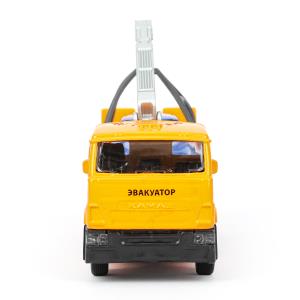 Машина металл KAMAZ ЭВАКУАТОР, 12 см,дв.,подв.дет.,инер.+машина 7,5 см, кор. Технопарк в кор.2*24шт