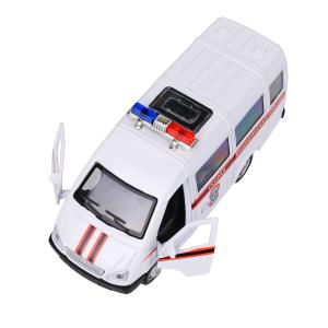 Машина металл ГАЗ -3221 "газель" 12,2 см, СКОРАЯ, дв, инер, кор. Технопарк в кор.2*36шт