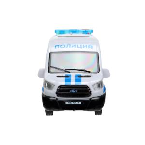 Машина пластик свет-звук FORD TRANSIT ПОЛИЦИЯ 16 см, двери, 3 кнопки, кор. Технопарк в кор.2*36шт