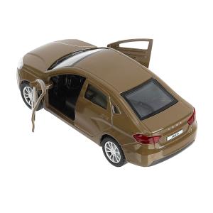 Машина металл LADA vesta 11,5 см, двери, коричневый, кор. Технопарк в кор.2*36шт