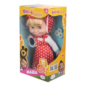 Кукла Маша и Медведь маша 25 см, озвуч, горох, кор КАРАПУЗ в кор.18шт