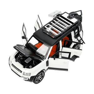 Машина металл свет-звук land rover DEFENDER, 21см, двери, инерц, белый, кор Технопарк в кор.18шт