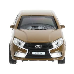 Машина металл LADA vesta 11,5 см, двери, коричневый, кор. Технопарк в кор.2*36шт