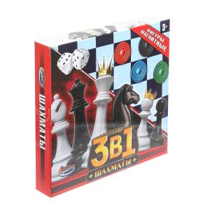 Шахматы магнитные 3в1 (шахматы + 2 наст.игра), кор.16*15*3см ИГРАЕМ ВМЕСТЕ в кор.2*72шт