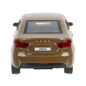 Машина металл LADA vesta 11,5 см, двери, коричневый, кор. Технопарк в кор.2*36шт