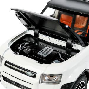 Машина металл свет-звук land rover DEFENDER, 21см, двери, инерц, белый, кор Технопарк в кор.18шт