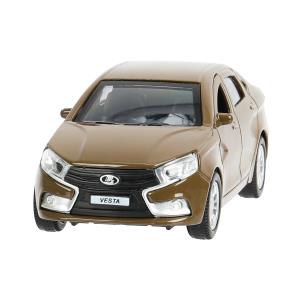 Машина металл LADA vesta 11,5 см, двери, коричневый, кор. Технопарк в кор.2*36шт
