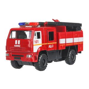 Машина металл KAMAZ 43502 ПОЖАРНАЯ АЦ 15 см, двери, подвиж дет, инерц, кор. Технопарк в кор.2*36шт